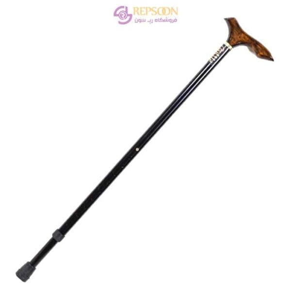 Lordi-black-metal-cane-with-wooden-handle-of-TESSY-brand,-model-T11-min